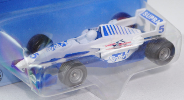 00001 Formel 1 Rennwagen, reinweiß/ultramarinblau, Sitz ultramarinblau, TV Sport / Handy Point / SUP