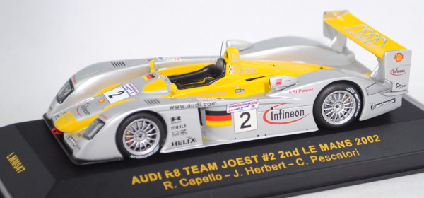 Audi R8, Team Audi Sport North America, Le Mans 2002, Capello/Herbert/Pescatori, Nr. 2, IXO, 1:43,