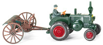 Schlepprechen mit Lanz Traktor, braun und schwarz, Wiking, 1:87, mb