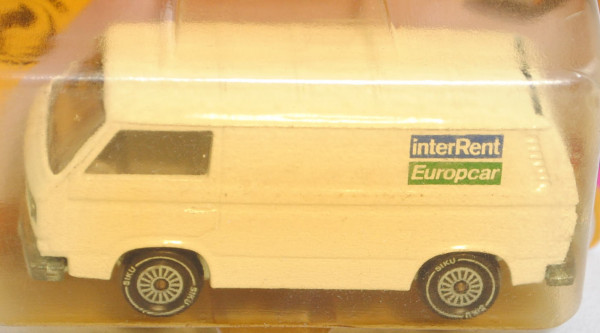 00013 VW T3 Kastenwagen (Mod. 79-82), reinweiß, interRent / Europcar, R11, SIKU, 1:60, P23 vergilbt