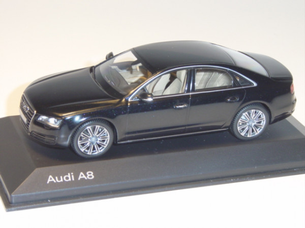 Audi A8, Mj. 10, phantomschwarz, Kyosho, 1:43, Werbeschachtel
