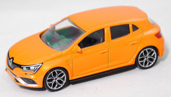 Renault Mégane IV R.S. 2017 (4. Gen., Modell 2018-2020), tonic-orange metallic, Norev, 1:64, mb