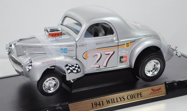 Willys Americar Coupé (Typ Hot Rod, Mod. 37-42, Bj. 1941), silber, ROAD Signature/Yatming, 1:18, mb