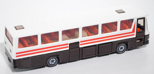 00001 MAN SR 280 - Mitteltür Reisebus, Modell 1977-1980, reinweiß/schokoladenbraun, LKW10, mit 8 Kof