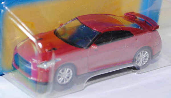 Nissan GT-R (R35), rubinrot, innen schwarz, Free Wheel, Unifortune RMZ City, 1:64 (3 inches Scale Mo
