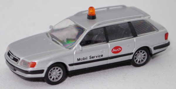 Audi 100 Avant 2.8 E (4. Gen., Baureihe C4, Mod. 91-94), silbermetallic, Mobil Service, Rietze, 1:87