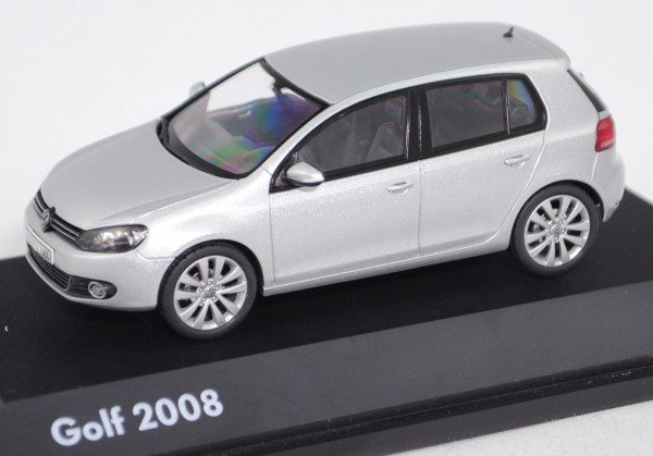 VW Golf VI 1.4 TSI 5-türer (Modell 2008-2012), reflexsilber metallic, Schuco, 1:43, PC-Box (Limited)