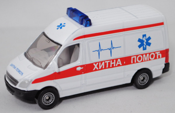 68801 SRB Mercedes-Benz Sprinter II (Mod. 06-13) Krankenwagen, weiß, XNTHA NOMOh, SIKU, 1:74, P29e