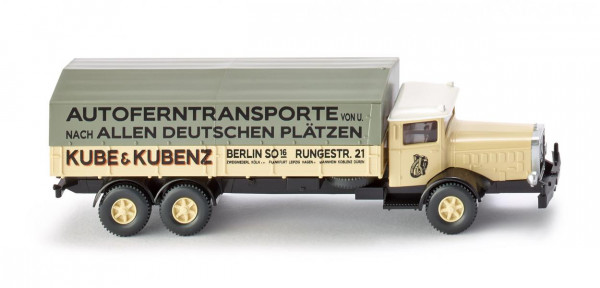 Mercedes-Benz L 10000 (Mod. 1935-1938) Pritschen-LKW, elfenbein, KUBE &amp; KUBENZ, Wiking, 1:87, mb
