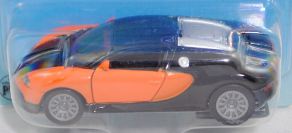 00006 Bugatti Veyron 16.4 (Typ Coupé, Modell 2005-2011), hellrotorange/schwarz, SIKU, 1:55, P29b