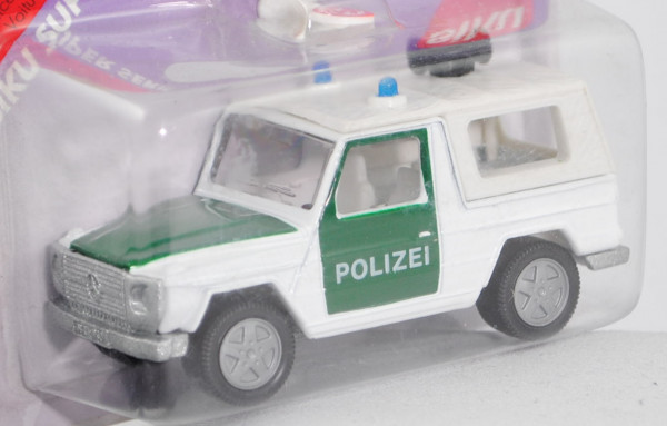 Mercedes-Benz 280 GE (Typ W 460, Modell 1980-1990) Polizei-Geländewagen, reinweiß/moosgrün, innen li