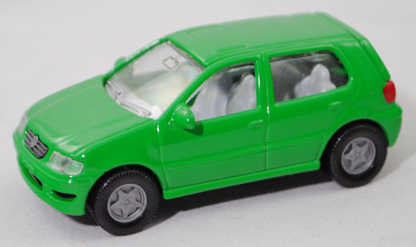 00001 VW Polo 1.4 Trendline 5-Türer (Mod. 1999-2001), grün, VW-Zeichen im Grill 2,5 mm hoch, SIKU