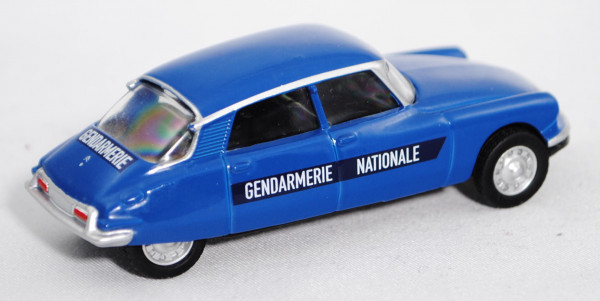 Citroen DS 19 (Modell 1955-1962) Gendarmerie, signalblau, GENDARMERIE NATIOLALE, 1:58, Norev CLASSIC