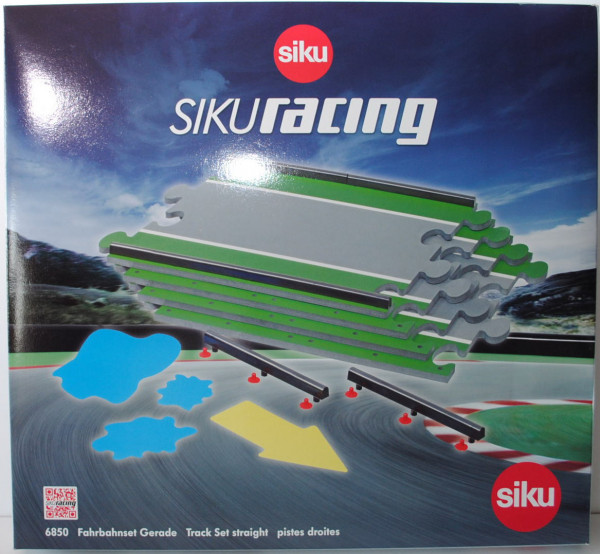Zubehörpackung Gerade für SIKU Racing, Inhalt: 4x Fahrbahnstücke; 16x Banden; 48x Befestigungselemen