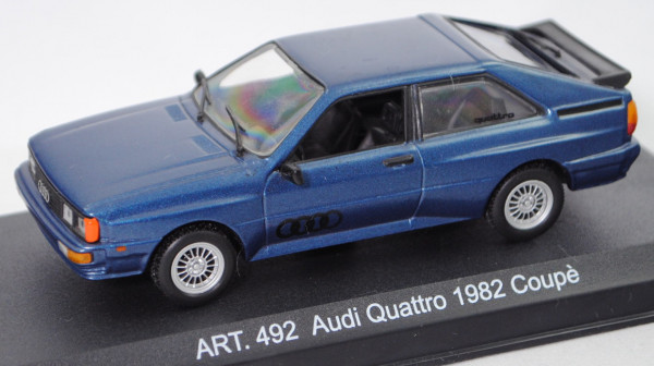 Audi quattro (Baureihe B2, Typ 85Q, Mod. 1980-1982), heliosblau metallic, Detail Cars®, 1:43, PC-Box