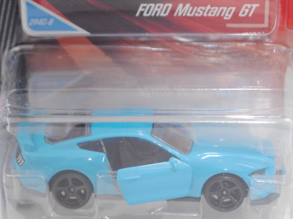 Ford Mustang 5.0 Ti-VCT V8 GT Fastback (Mod. 17-), hell-miami blue, Nr. 204C-6, majorette, 1:64, mb