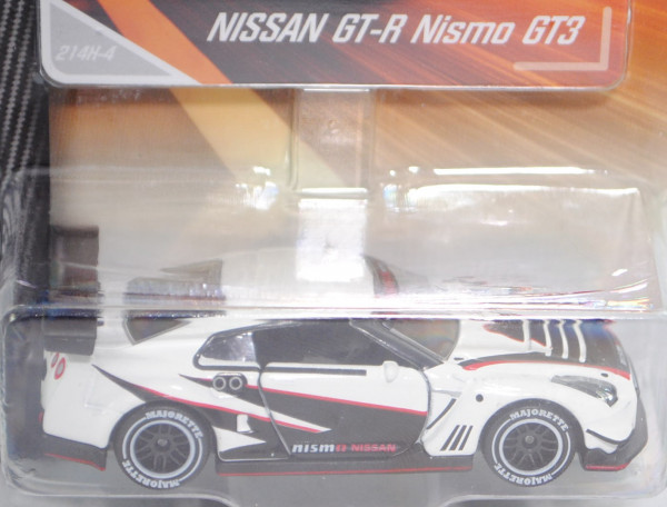 Nissan GT-R NISMO GT3 2018 (Typ R35, Facelift 2018, Mod. 2018-) Drift, weiß, 214H-4, majorette, 1:64