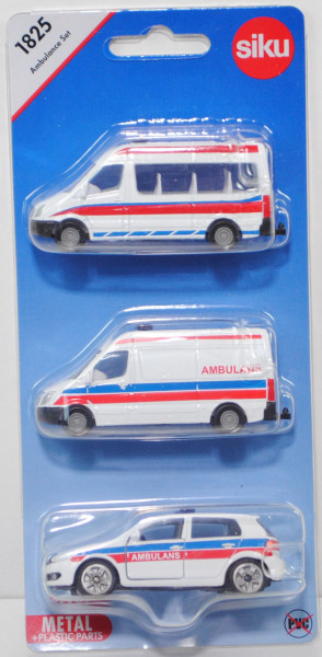06000 PL Ambulance Set, mit: MB Sprinter II Kleinbus und Kastenwagen + VW Golf VI, AMBULANS, P29e