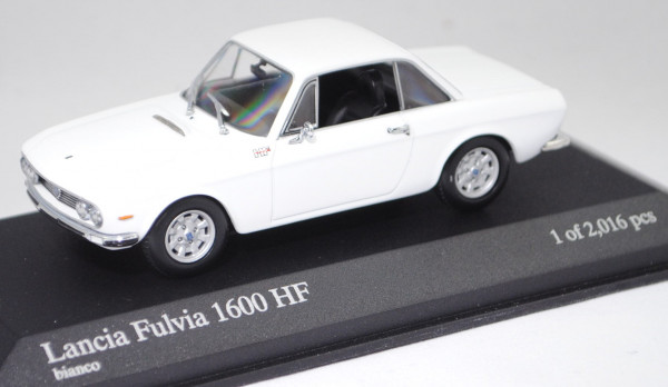 Lancia Fulvia Coupé 1600 HF (2. Serie, Modell 1970-1973), bianco saratoga, Minichamps, 1:43, PC-Box