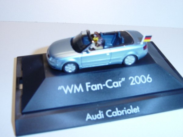 Audi A4 Cabrio, Mj. 2003, blaumetallic, WM Fan-Car 2006, Herpa, 1:87, mb