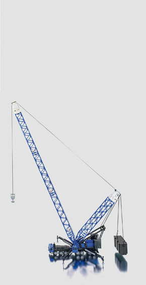 00005 LIEBHERR Gittermast-Autokran LG 1550 Schwerer Mobilkran, blau/weiß, SIKU / Spacelifter, L16nm