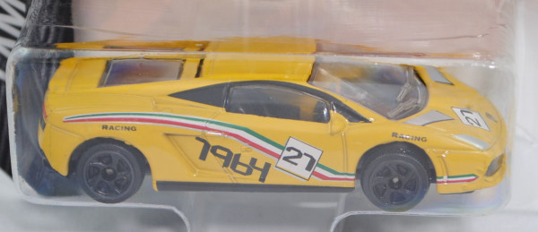 Lamborghini Gallardo LP 560-4 Racing, gelb, RACING/1964, Nr. 27, Modell Nr. 4/6, majorette, Blister