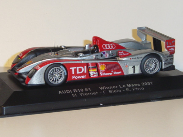 Audi R10 TDI, 24h Le Mans 2007, Werner/Biela/Pirro, Nr. 1, IXO, 1:43, PC-Box