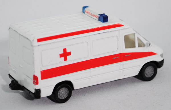 Mercedes-Benz Sprinter (T1N, W 901, Mod. 95-00) Kastenwagen Krankenwagen, reinweiß, rote Streifen ob