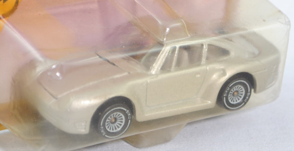 00002 Porsche 959 (Modell 1986-1988), champagnermetallic, innen reinweiß, Lenkrad reinweiß, Heckflüg