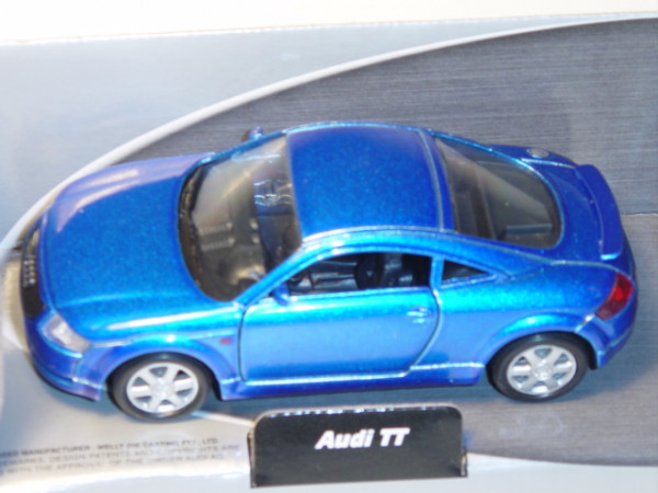 Audi TT Coupe, Mj. 1998, dunkelblaumetallic, Welly, 1:36, mb