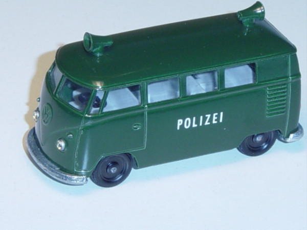 VW Bus T1 Polizei-Lautsprecherwagen, tannengrün, innen weiß, Lenkrad schwarz, R2, HL Kunststoff, Vol