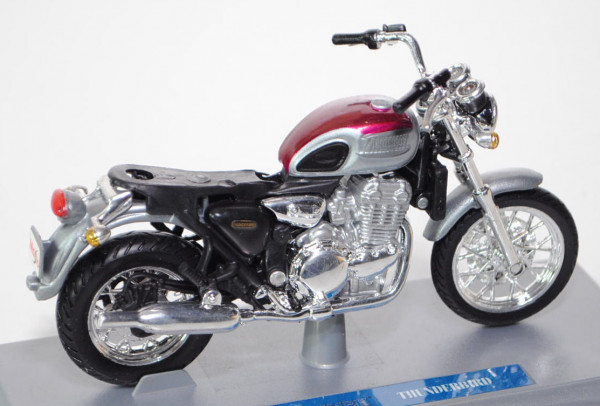 Triumph Thunderbird Motorrad, weinrotmetallic/silber, Sitzbank weg, Maisto, 1:18, mb