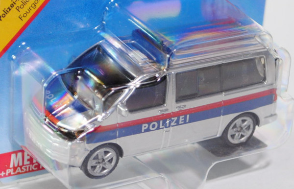 03801 VW T5 facelift Polizei-Mannschaftswagen (Mod. 2009-2015), weißalu/blau/rot, POLIZEI, B47 offen