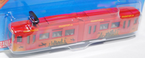 00005 BOMBARDIER Straßenbahn (Typ Gelenkwagen mit aufgesatteltem Endwagen), verkehrsrot, innen papyr