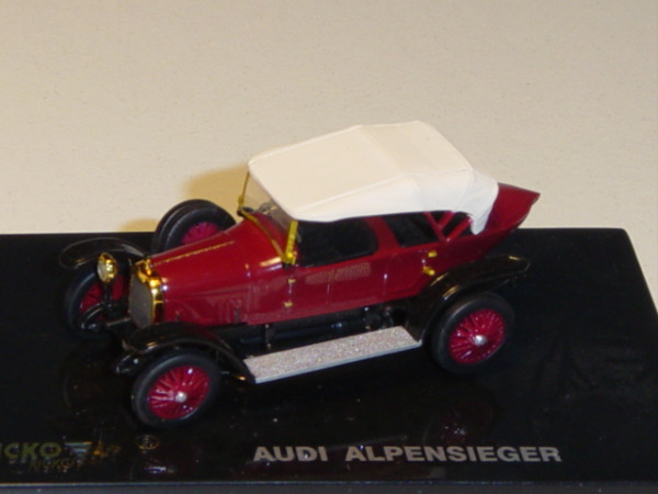 Audi Alpensieger, purpurrot, Verdeck geschlossen, Ricko / Busch, 1:87, PC-Box