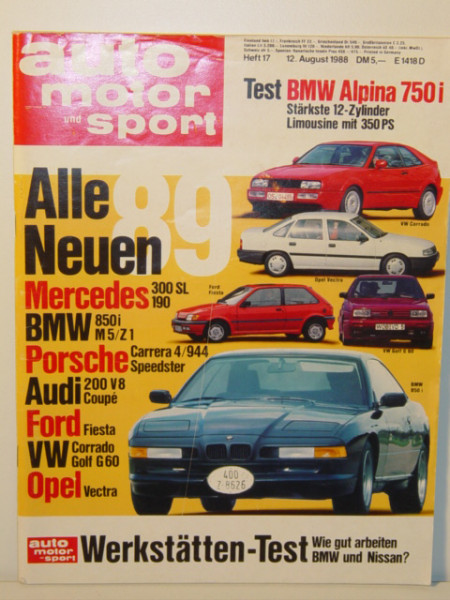 auto motor und sport, Heft 17, 12. August 1988