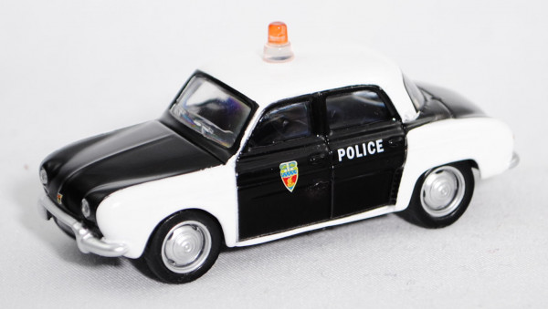 Renault Dauphine (Typ R.1090, Modell 1956-1960) Police, schwarz/weiß, POLICE, Norev, 1:54, mb