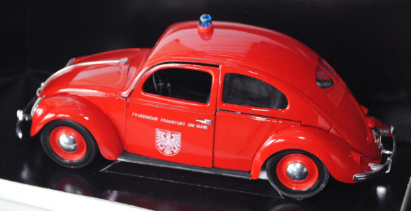 VW Käfer Standardlimousine (Typ 11) (Brezelkäfer), Modell 1949, verkehrsrot, FEUERWEHR FRANKFURT AM