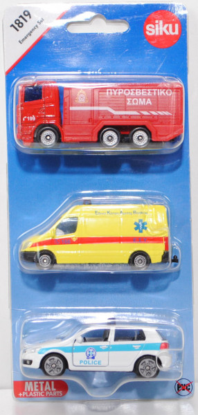 00902 GR Emergency Set, mit: Scania R380+MB Sprinter II+VW Golf VI, C 199 / AMBULANCE / POLICE, P29e
