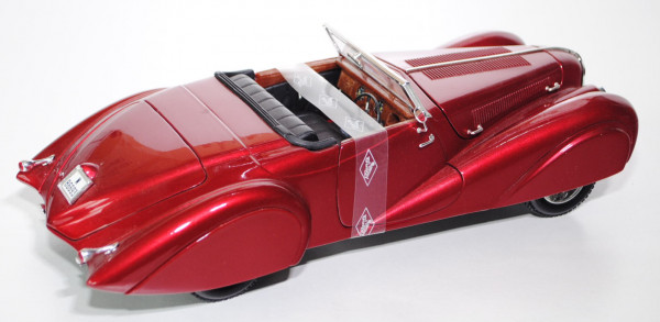 Delahaye Type 165 Cabriolet, Modell 1937-1939, purpurrotmetallic, Guiloy TOP LINE, 1:18, mb