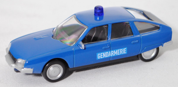 Citroen CX 2000 Berline (Serie 1, Mod. 1974-1979) Polizei, enzianblau, GENDARMERIE, Norev, 1:63, mb
