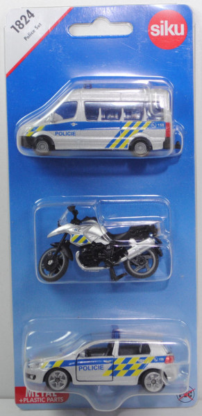 06101 CZ Police Set mit Mercedes-Benz Sprinter II + BMW R1200 GS + VW Golf VI, POLICIE, P29e Limited