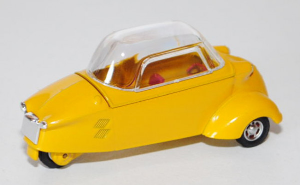 Messerschmitt Kabinenroller KR200, Modell 1957-1964, signalgelb, Dach der Fahrerkabine zu öffnen, GA