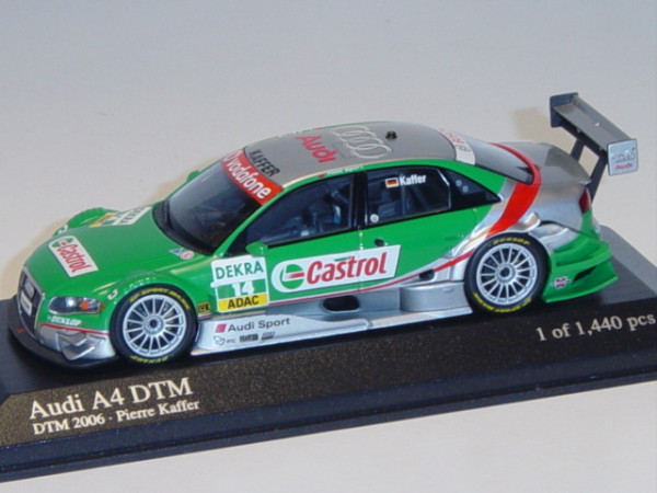 Audi A4 DTM 2006, silber/grün, Nr. 14, Fahrer: Kaffer, Team Phoenix, Minichamps, 1:43, PC-Box