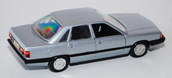 Audi 100 (C3, Typ 44), Modell 1982-1988, silberblaumetallic, Lichter bemalt, Conrad, 1:43, mb