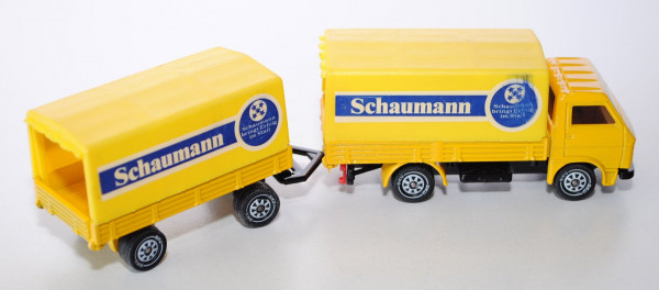 MAN-VW LKW (Typ G 90, Motorbaureihe MAN D0226) mit Anhänger, Modell 1979-1987, kadmiumgelb, Schauman
