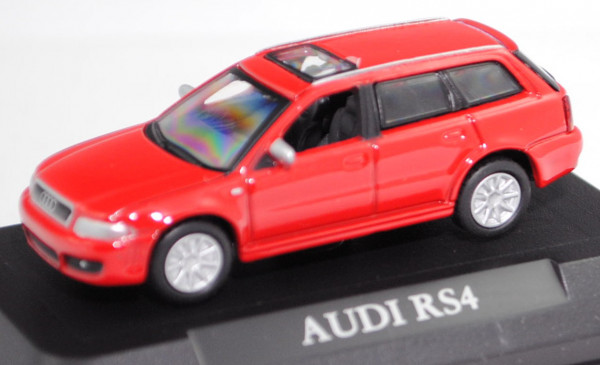 Audi RS 4 (1. Gen., BR B5 Facelift, Mod. 1999-2001), misanorot perleffekt, Schuco, 1:72, PC-Box (m-)