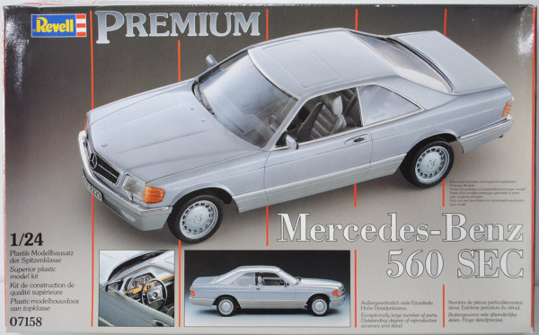 Mercedes-Benz 560 SEC (Baureihe C 126), Modell 1987-1991, silber, Bausatz, Revell, 1:24, mb