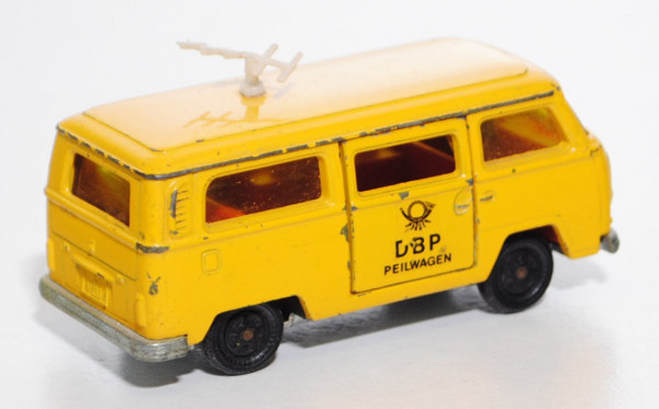 VW Bus (Typ T2b) Bundespost-Peilwagen, Modell 1972-1979, kadmiumgelb, innen rotorange, Lenkrad schwa