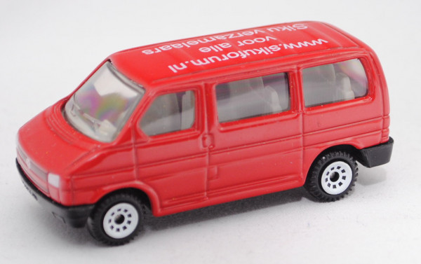 VW T4 Caravelle (Typ 70, Modell 1990-1995), rot, www.sikuforum.nl (von rechts aus lesbar), Werbebox